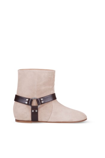 Women's Suede Buckle Ankle Boots