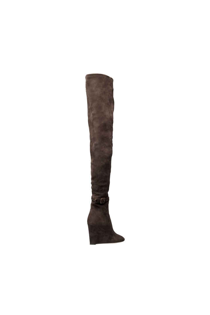 Wedge Suede Over-the-Knee Boots