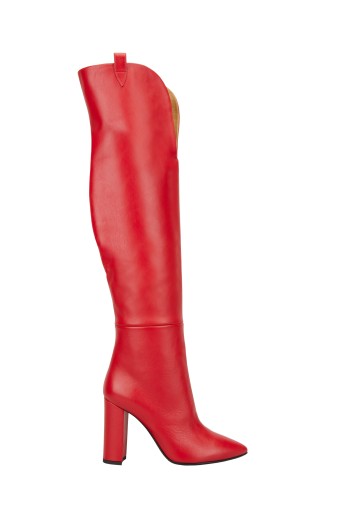 Pilar - Red leather boots